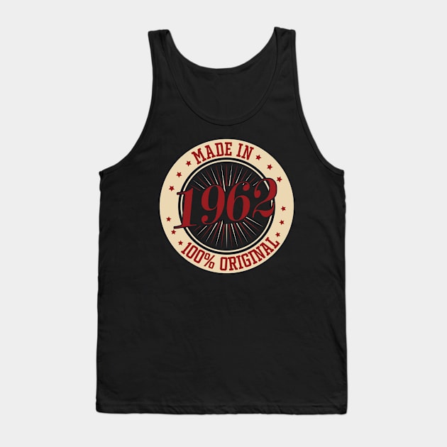 Vintage 1962 birthday gifts for 60th birthday Tank Top by HBfunshirts